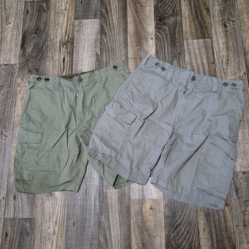 Polo Ralph Lauren Shorts Mens 34 Green Cargo Utility Lot Of Two Drill Khaki